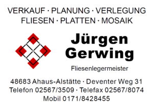 Logo und Kontaktdaten von der Firma Jürgen Gerwing