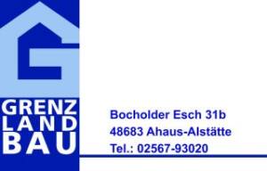 Logo und Kontaktdaten von der Firma Grenzlandbau
