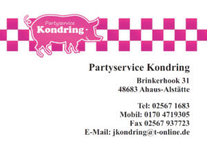 Logo und Kontaktdaten von der Firma Partyservice Kondring